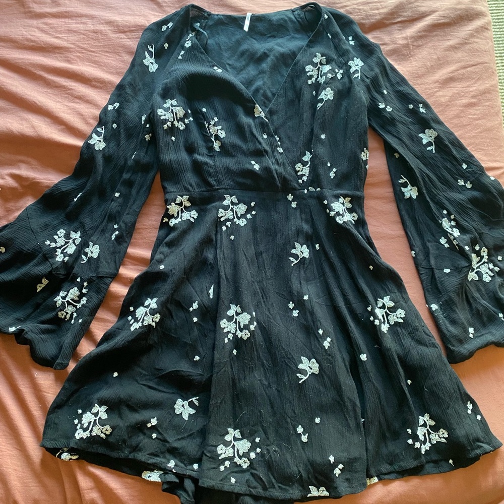 Free People Embroidered Mini Dress